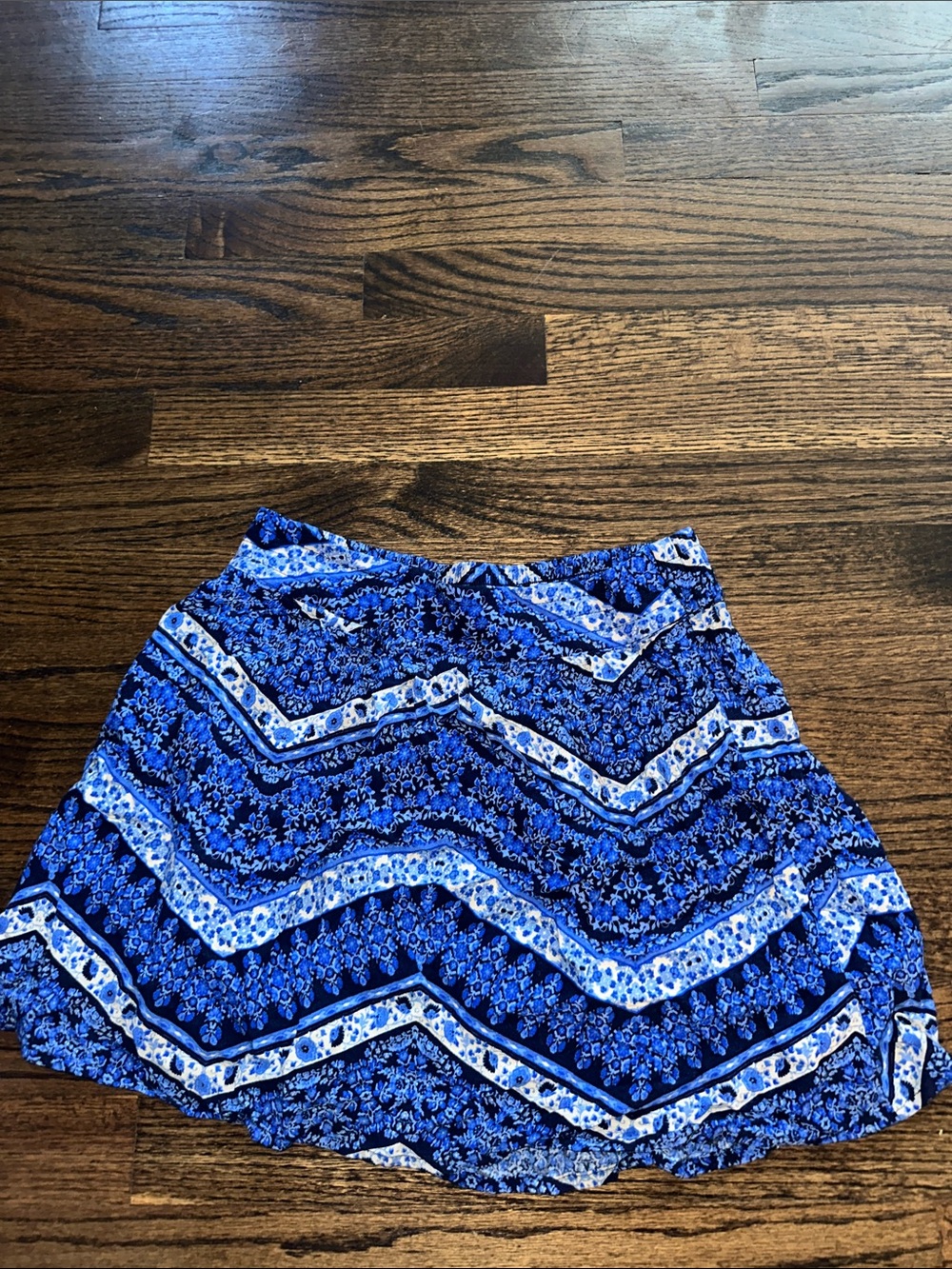 Forever 21 Blue Paisley Mini Skirt